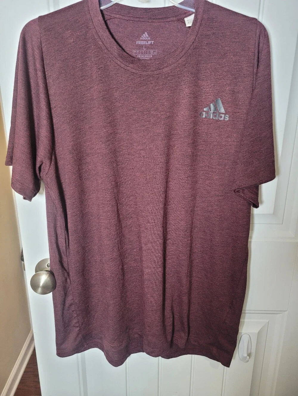 adidas Men's Maroon Heather Short Sleeve Performance Shirt